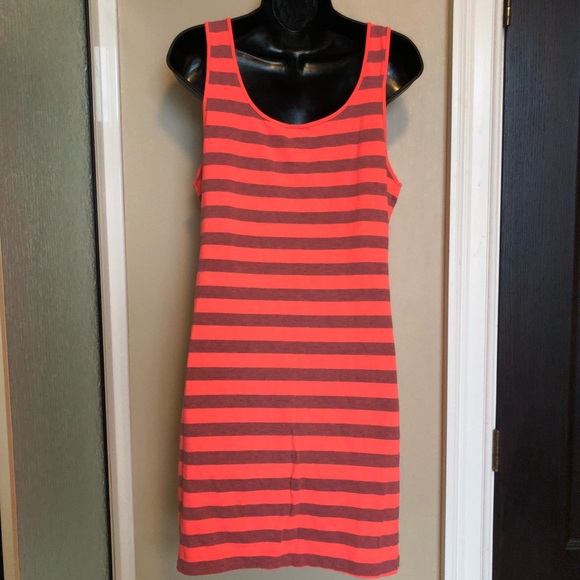 HM basic tank dress bright pink stripes - Picture 2 of 3